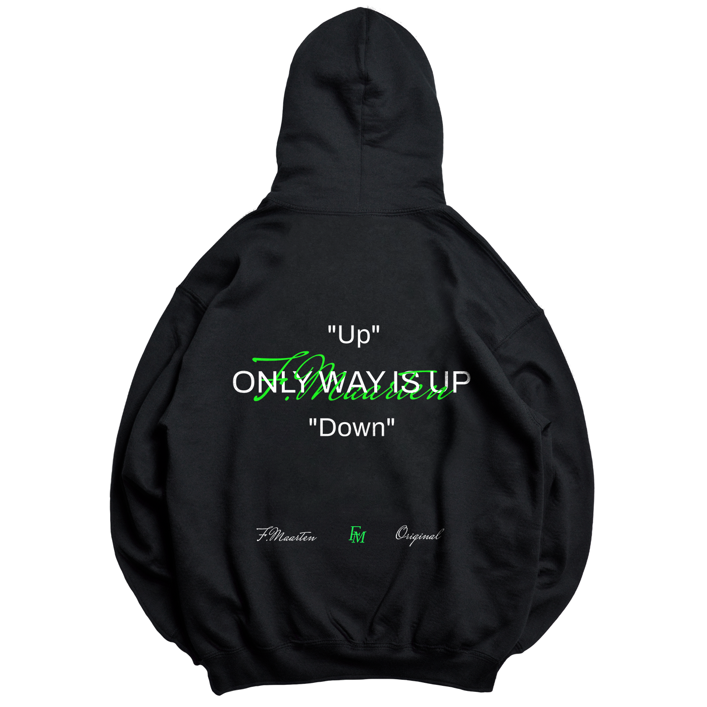 Hoodie "Only way is up" in black | F.Maarten